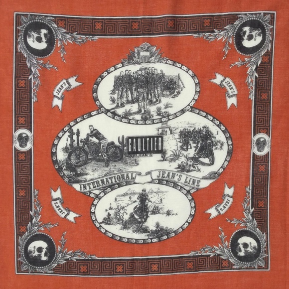 Gaultier jeans 1990s rare boho tattoo print pareu/sarong on fine woven cotton. - Picture 6 of 7